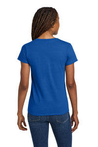 Gildan Women's Heavy Cotton 100% Cotton V-Neck T-Shirt - Royal Back