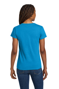 Gildan Women's Heavy Cotton 100% Cotton V-Neck T-Shirt - Sapphire Back