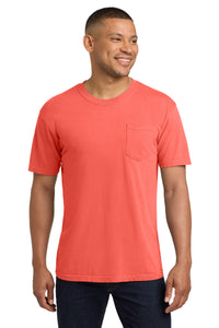 COMFORT COLORS  Heavyweight Ring Spun Pocket Tee - Neon Red Orange
