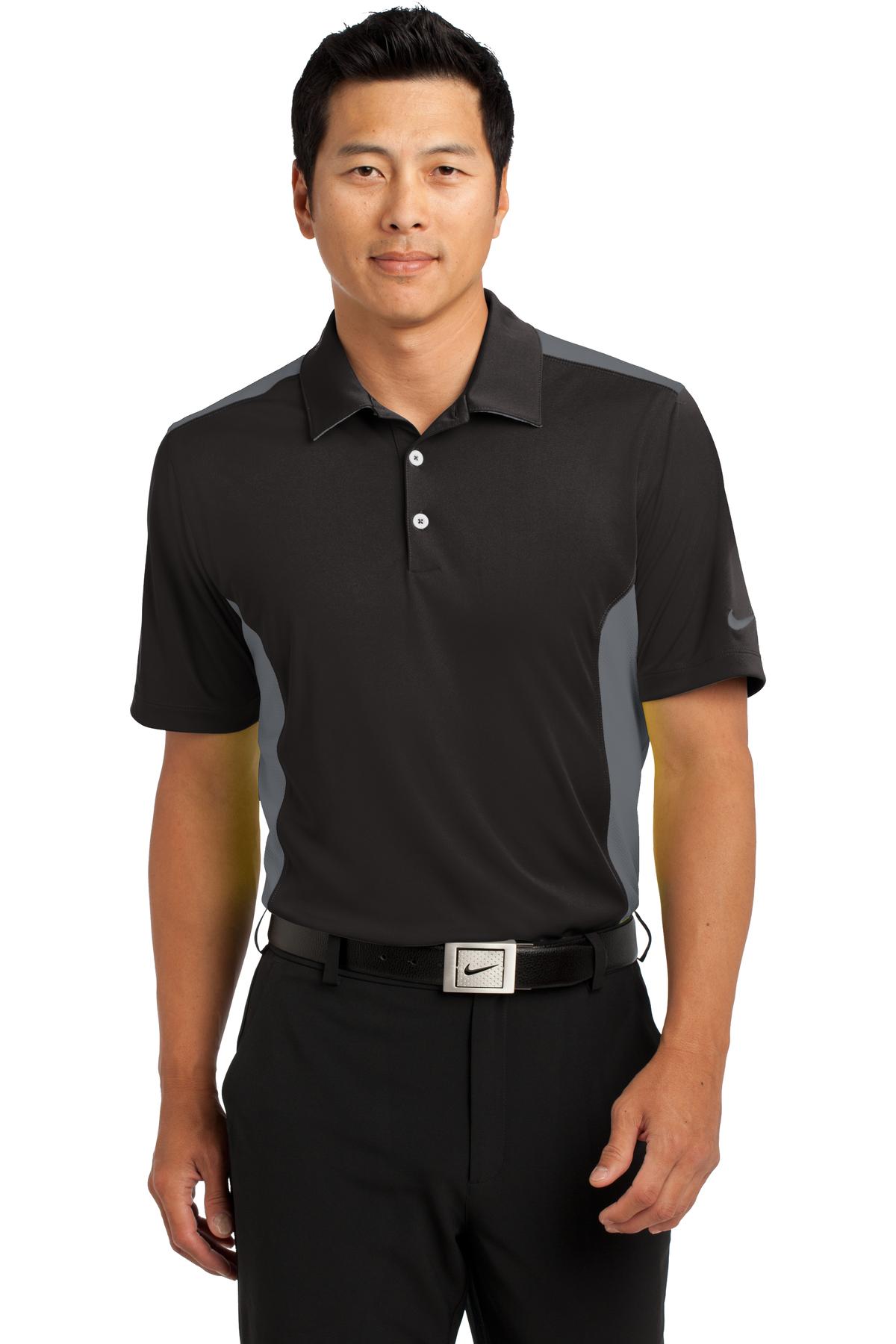 DISCONTINUED Nike Dri-FIT Engineered Mesh Polo - Black/ Dark Grey