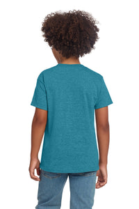 Gildan Youth Softstyle T-Shirt 64000B - Heather Galapagos Blue Back