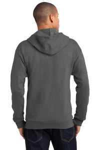 DISCONTINUED Anvil Full-Zip Hooded Sweatshirt - Charcoal Back