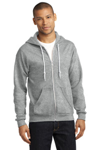 DISCONTINUED Anvil Full-Zip Hooded Sweatshirt - Heather Grey