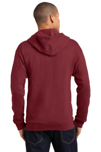 DISCONTINUED Anvil Full-Zip Hooded Sweatshirt - Independence Red Back