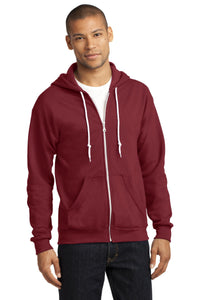 DISCONTINUED Anvil Full-Zip Hooded Sweatshirt - Independence Red