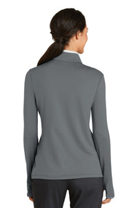 Nike Women's Dri-FIT Stretch 1/2-Zip Cover-Up - Dark Grey/ White Back