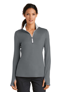 Nike Women's Dri-FIT Stretch 1/2-Zip Cover-Up - Dark Grey/ White