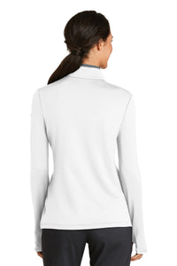 Nike Women's Dri-FIT Stretch 1/2-Zip Cover-Up - White/ Dark Grey Back