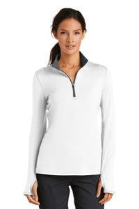 Nike Women's Dri-FIT Stretch 1/2-Zip Cover-Up - White/ Dark Grey