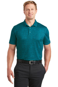 DISCONTINUED Nike Dri-FIT Crosshatch Polo - Blustery/ Navy