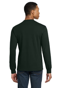 Gildan - DryBlend 50 Cotton/50 Poly Long Sleeve T-Shirt - Forest Green Back