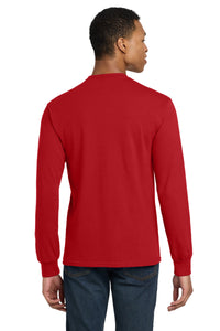 Gildan - DryBlend 50 Cotton/50 Poly Long Sleeve T-Shirt - Red Back