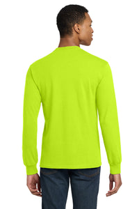 Gildan - DryBlend 50 Cotton/50 Poly Long Sleeve T-Shirt - Safety Green Back