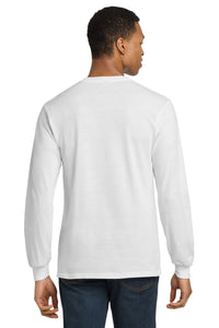 Gildan - DryBlend 50 Cotton/50 Poly Long Sleeve T-Shirt - White Back