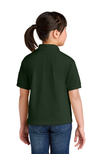 Gildan Youth DryBlend 6-Ounce Jersey Knit Sport Shirt - Forest Green Back