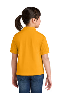 Gildan Youth DryBlend 6-Ounce Jersey Knit Sport Shirt - Gold Back