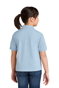 Gildan Youth DryBlend 6-Ounce Jersey Knit Sport Shirt - Light Blue Back