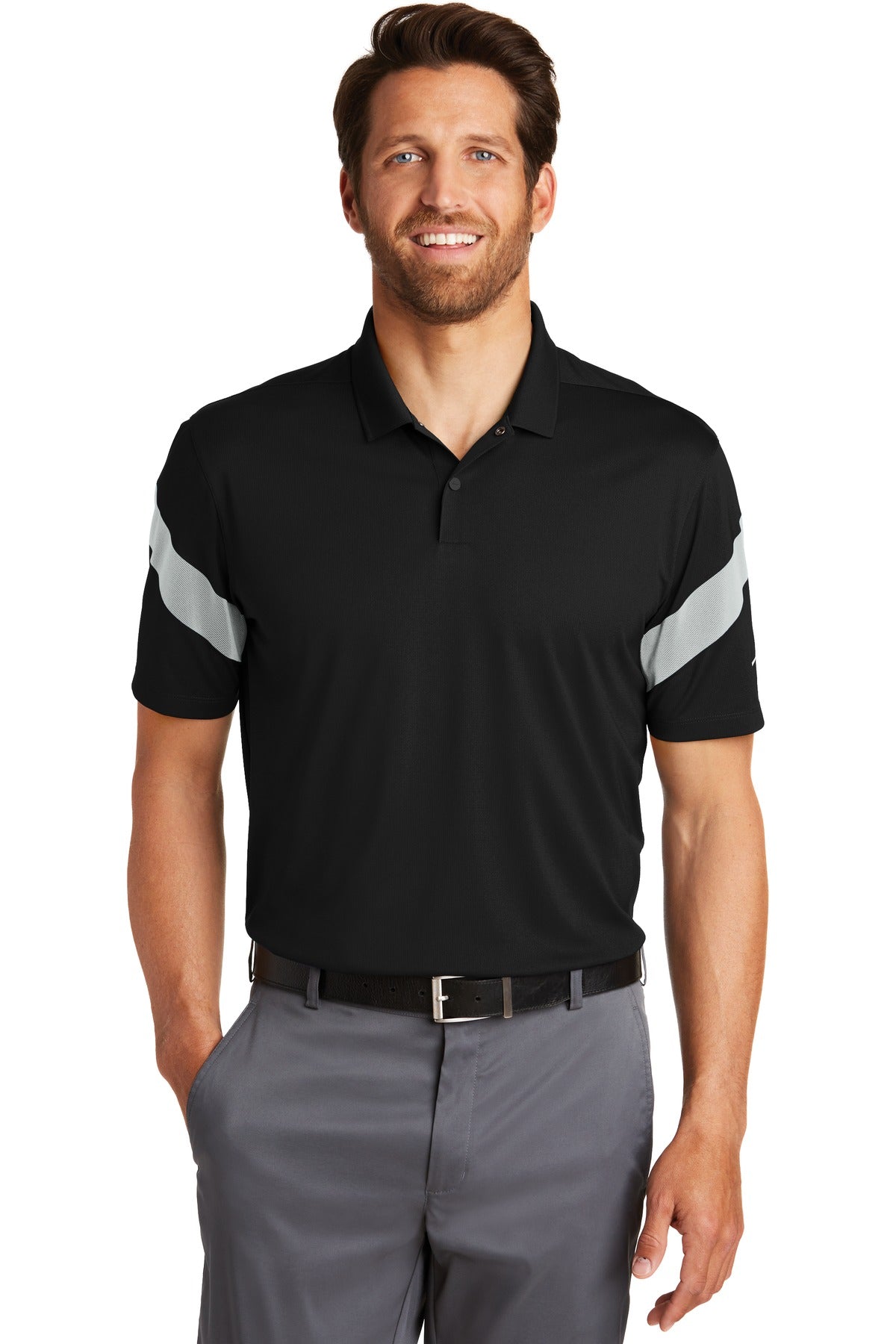 DISCONTINUED Nike Dri-FIT Commander Polo - Black/ Wolf Grey