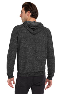 Jerzees  Snow Heather French Terry Raglan Hoodie 90M - Black Ink Back