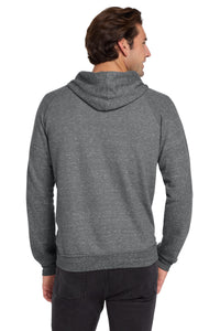 Jerzees  Snow Heather French Terry Raglan Hoodie 90M - Charcoal Back
