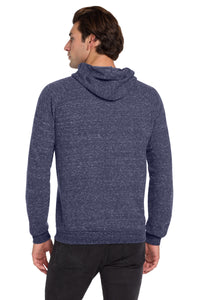 Jerzees  Snow Heather French Terry Raglan Hoodie 90M - Navy Back
