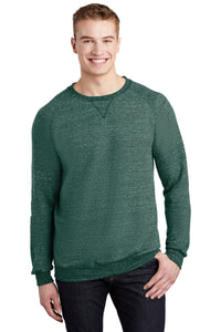 Jerzees  Snow Heather French Terry Raglan Crew 91M - Forest Green