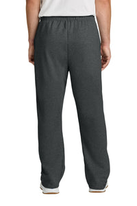 Jerzees NuBlend Open Bottom Pant with Pockets - Black Heather Back