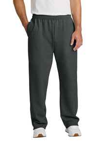 Jerzees NuBlend Open Bottom Pant with Pockets - Black Heather
