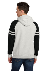 Jerzees Unisex NuBlend Varsity Colorblock Hooded Sweatshirt 97C - Oatmeal Heather/ Black Ink Back