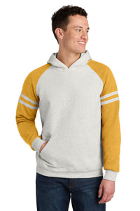 Jerzees Unisex NuBlend Varsity Colorblock Hooded Sweatshirt 97C - Oatmeal Heather/ Mustard Heather