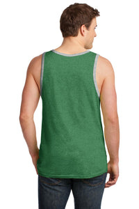 DISCONTINUED Anvil 100% Combed Ring Spun Cotton Tank Top - Heather Green/ Heather Grey Back