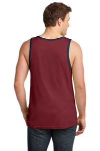 DISCONTINUED Anvil 100% Combed Ring Spun Cotton Tank Top - Independence Red/ Navy Back