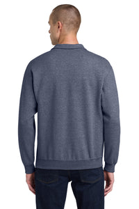 Jerzees - NuBlend 1/4-Zip Cadet Collar Sweatshirt - Vintage Heather Navy Back