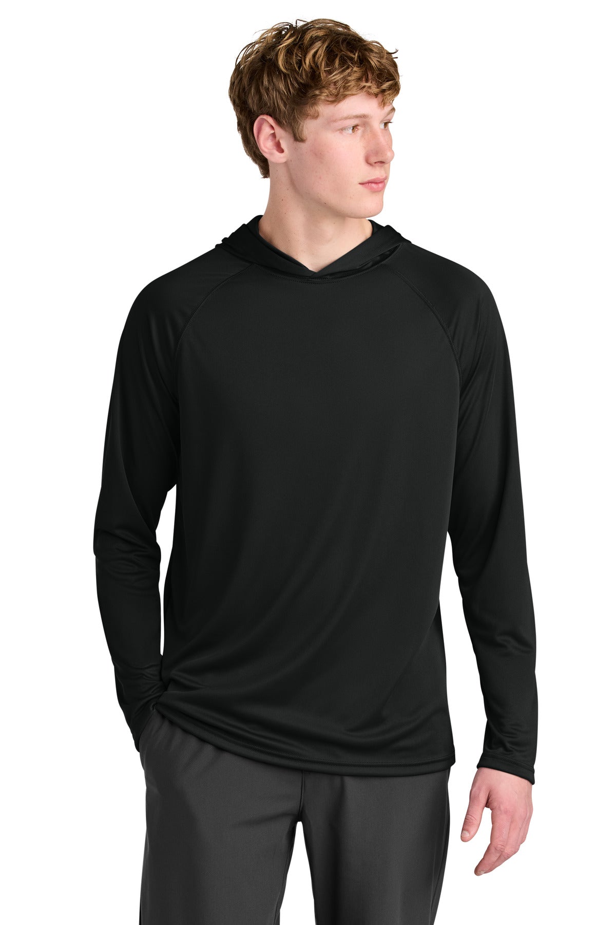 A4 Cooling Performance Long Sleeve Hooded Tee A4N3409 - Black