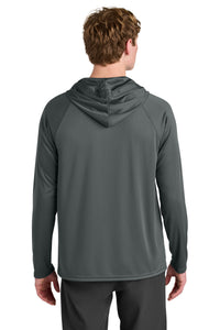 A4 Cooling Performance Long Sleeve Hooded Tee A4N3409 - Graphite Back