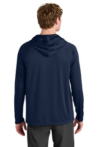 A4 Cooling Performance Long Sleeve Hooded Tee A4N3409 - Navy Back