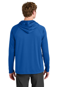 A4 Cooling Performance Long Sleeve Hooded Tee A4N3409 - Royal Back