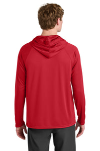 A4 Cooling Performance Long Sleeve Hooded Tee A4N3409 - Scarlet Back