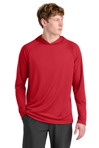 A4 Cooling Performance Long Sleeve Hooded Tee A4N3409 - Scarlet