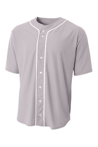 A4 Short Sleeve Full-Button Baseball Top A4N4184 - Grey