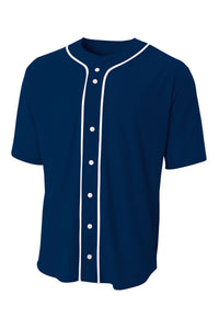 A4 Short Sleeve Full-Button Baseball Top A4N4184 - Navy