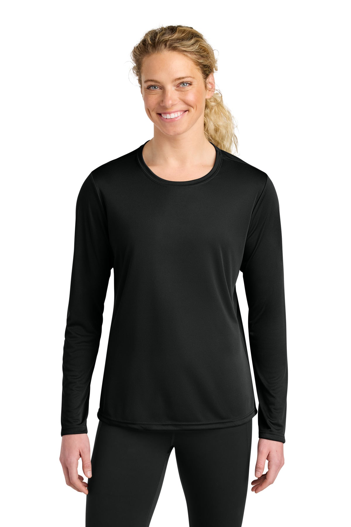 A4 Women's Cooling Performance Long Sleeve Tee A4NW3002 - Black