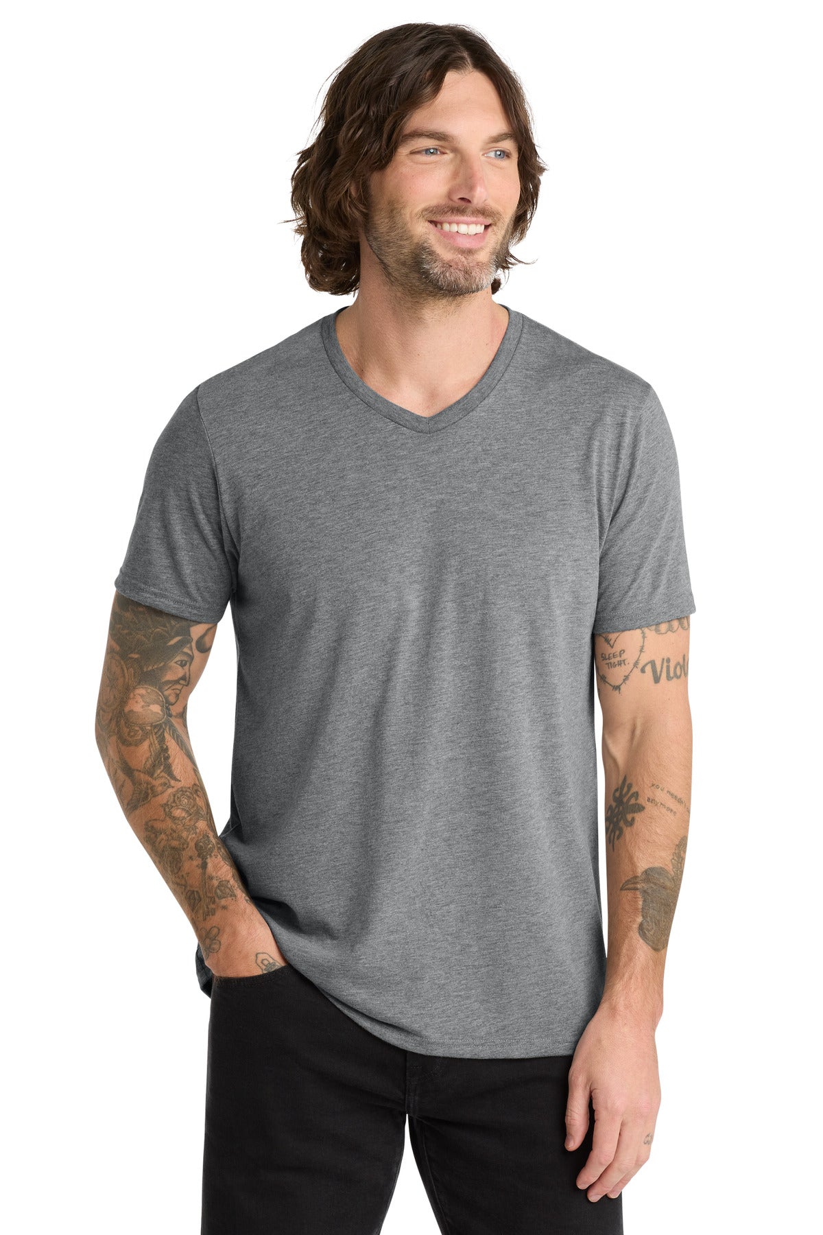 Allmade  Unisex Tri-Blend V-Neck Tee AL2014 - Aluminum Grey