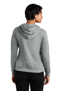 Allmade Women's Organic CVC Fleece Full-Zip Hoodie AL5003 - Aluminum Grey Heather Back