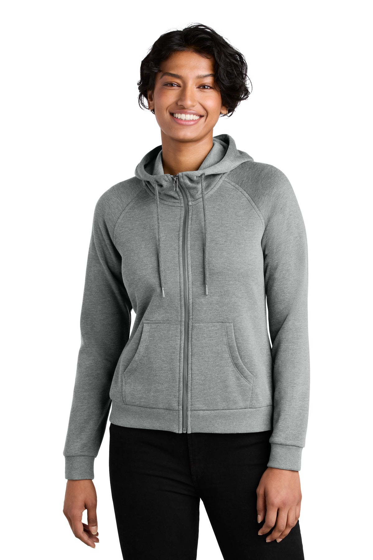 Allmade Women's Organic CVC Fleece Full-Zip Hoodie AL5003 - Aluminum Grey Heather