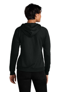 Allmade Women's Organic CVC Fleece Full-Zip Hoodie AL5003 - Deep Black Back