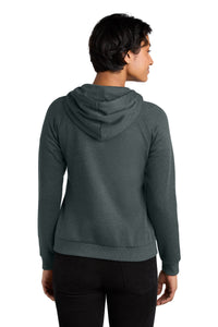 Allmade Women's Organic CVC Fleece Full-Zip Hoodie AL5003 - Terrain Grey Heather Back