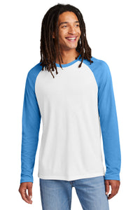 Allmade Unisex Tri-Blend Long Sleeve Colorblock Raglan AL6009 - Azure Blue/ Bright White