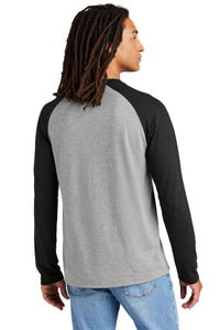 Allmade Unisex Tri-Blend Long Sleeve Colorblock Raglan AL6009 - Deep Black/ Aluminum Grey Back