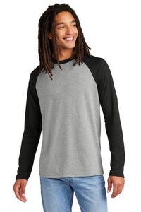 Allmade Unisex Tri-Blend Long Sleeve Colorblock Raglan AL6009 - Deep Black/ Aluminum Grey